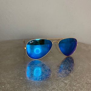 Raybans BLUE AVIATOR FLASH LENSES